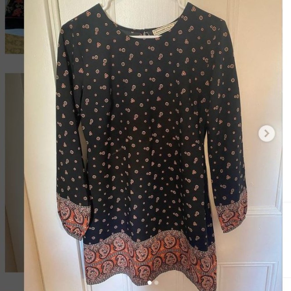 Abercrombie and Fitch Paisley Floral Long Sleeve Dress